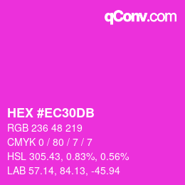 Color code: HEX #EC30DB | qconv.com