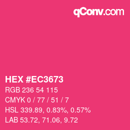 Color code: HEX #EC3673 | qconv.com