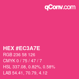 Color code: HEX #EC3A7E | qconv.com