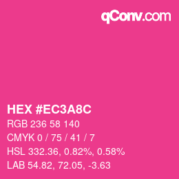 Farbcode: HEX #EC3A8C | qconv.com