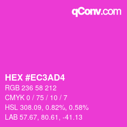 カラーコード: HEX #EC3AD4 | qconv.com