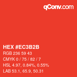 カラーコード: HEX #EC3B2B | qconv.com