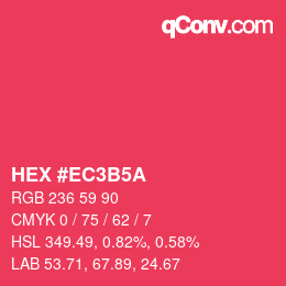 カラーコード: HEX #EC3B5A | qconv.com