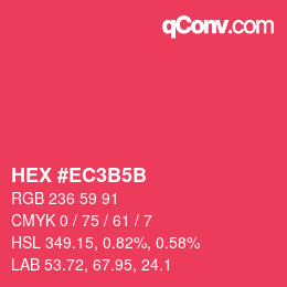 Color code: HEX #EC3B5B | qconv.com