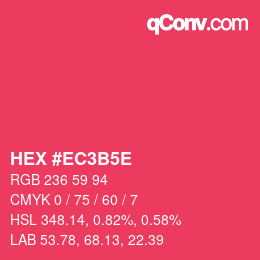 Color code: HEX #EC3B5E | qconv.com