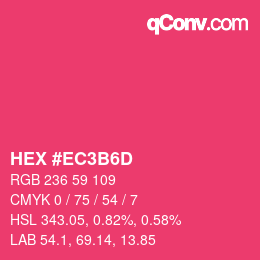 Color code: HEX #EC3B6D | qconv.com