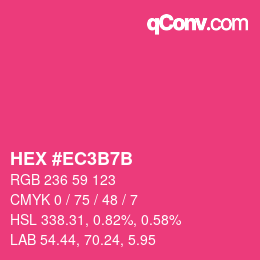 カラーコード: HEX #EC3B7B | qconv.com