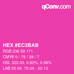 カラーコード: HEX #EC3BAB | qconv.com