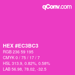 Color code: HEX #EC3BC3 | qconv.com