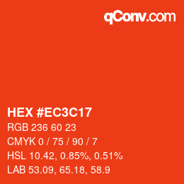 Color code: HEX #EC3C17 | qconv.com