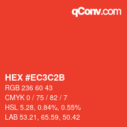 Color code: HEX #EC3C2B | qconv.com