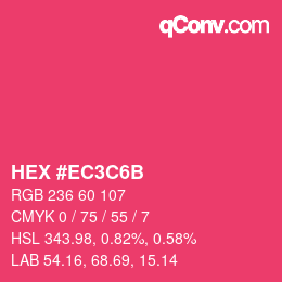 Color code: HEX #EC3C6B | qconv.com