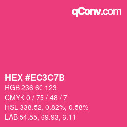 Color code: HEX #EC3C7B | qconv.com