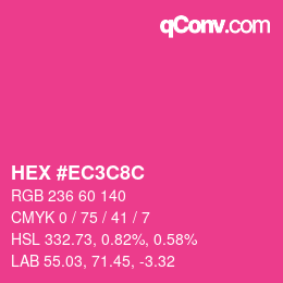 颜色代码: HEX #EC3C8C | qconv.com