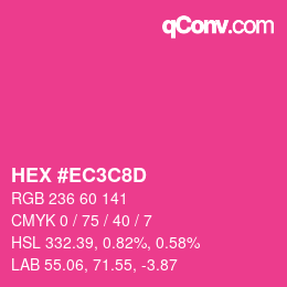 颜色代码: HEX #EC3C8D | qconv.com