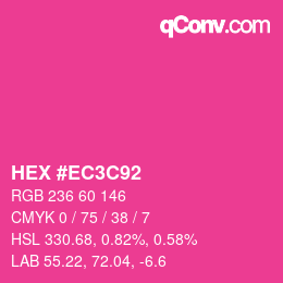 颜色代码: HEX #EC3C92 | qconv.com