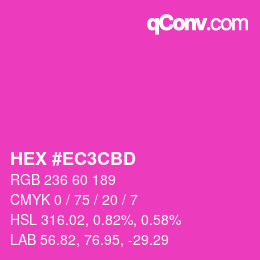 カラーコード: HEX #EC3CBD | qconv.com