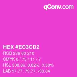 颜色代码: HEX #EC3CD2 | qconv.com