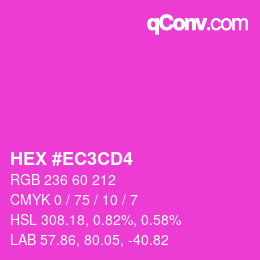 颜色代码: HEX #EC3CD4 | qconv.com