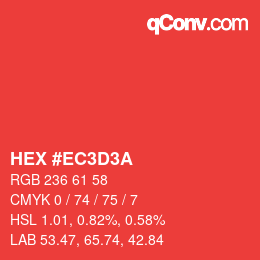Color code: HEX #EC3D3A | qconv.com