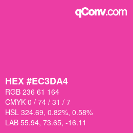 颜色代码: HEX #EC3DA4 | qconv.com