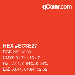 Color code: HEX #EC3E27 | qconv.com