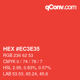 Color code: HEX #EC3E35 | qconv.com