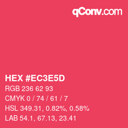 Color code: HEX #EC3E5D | qconv.com