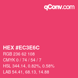 カラーコード: HEX #EC3E6C | qconv.com