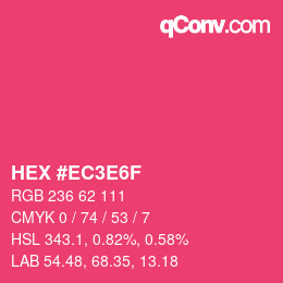 Color code: HEX #EC3E6F | qconv.com