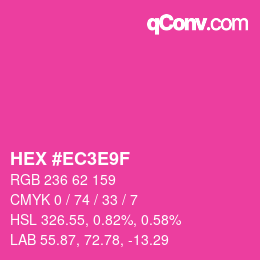 Color code: HEX #EC3E9F | qconv.com