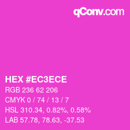 Farbcode: HEX #EC3ECE | qconv.com