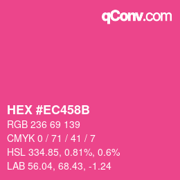 Color code: HEX #EC458B | qconv.com