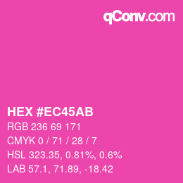 Color code: HEX #EC45AB | qconv.com