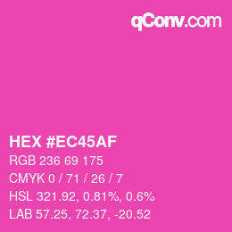 Color code: HEX #EC45AF | qconv.com