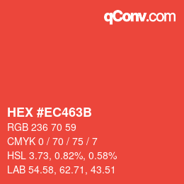 Color code: HEX #EC463B | qconv.com