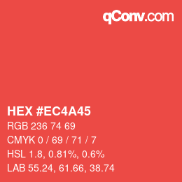 Color code: HEX #EC4A45 | qconv.com