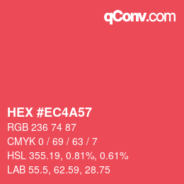 Color code: HEX #EC4A57 | qconv.com