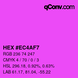 颜色代码: HEX #EC4AF7 | qconv.com