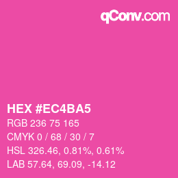 颜色代码: HEX #EC4BA5 | qconv.com