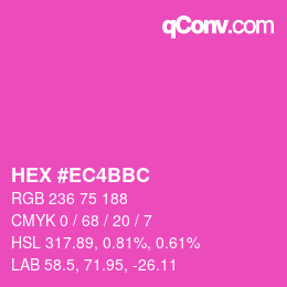 颜色代码: HEX #EC4BBC | qconv.com