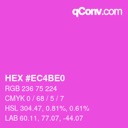 カラーコード: HEX #EC4BE0 | qconv.com