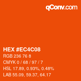 Color code: HEX #EC4C08 | qconv.com