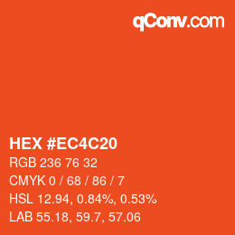 Color code: HEX #EC4C20 | qconv.com