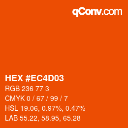 Color code: HEX #EC4D03 | qconv.com