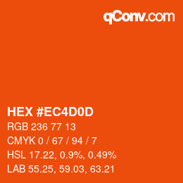 Color code: HEX #EC4D0D | qconv.com