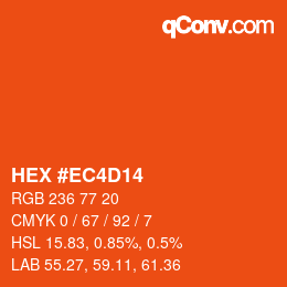 颜色代码: HEX #EC4D14 | qconv.com