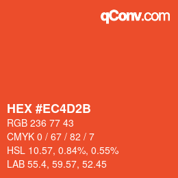 カラーコード: HEX #EC4D2B | qconv.com