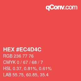 Color code: HEX #EC4D4C | qconv.com