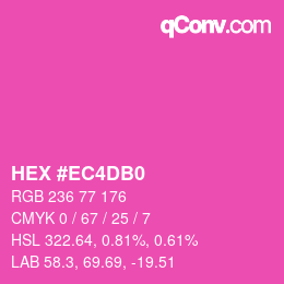 颜色代码: HEX #EC4DB0 | qconv.com